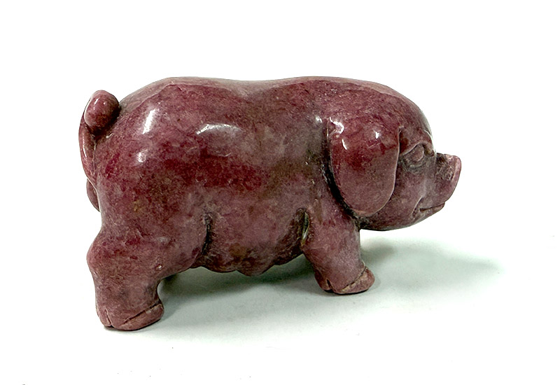 玫瑰石動物擺件(大)-豬
